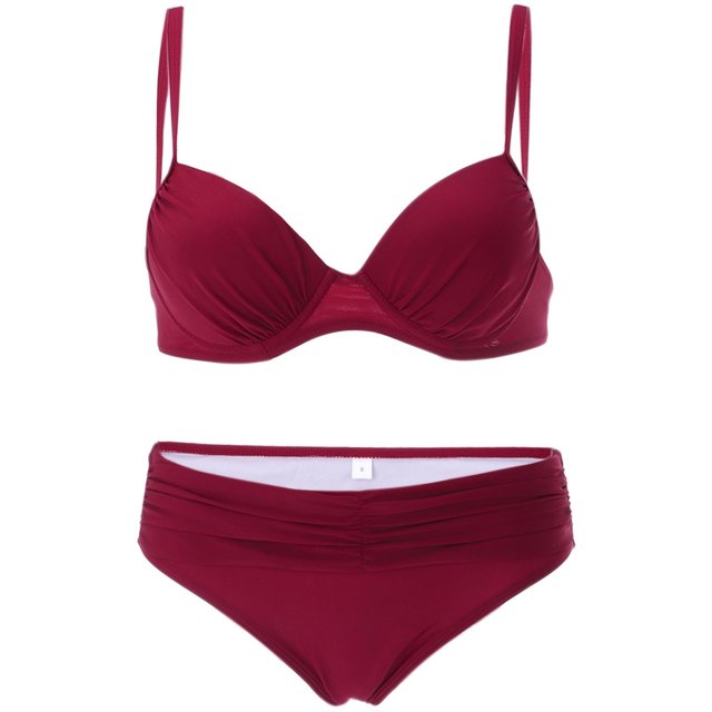B91xZ Bikini Ensembles pour Femmes Mode Maillot de Bain Bikini Triangle à Ficelles, Rouge TTG