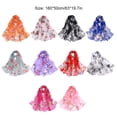 thumbnail image 3 of letairis Mode Été Femmes Foulard à Imprimé Floral Accessoire Léger et Stylé Rouge rose 1 Ensemble, 3 of 6