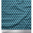 thumbnail image 1 of Soimoi Blue Cotton Voile Fabric Triangle Geometric Printed Fabric 1 Yard 42 Inch Wide, 1 of 3