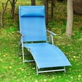 thumbnail image 2 of Outsunny Chaise Longue Extérieure Inclinable Pliante et Réglable Robuste - Ensemble de 1, Bleu, 2 of 10