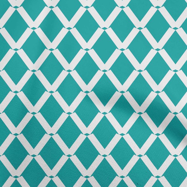 oneOone Rayon Sea Green Fabric Geometric Craft Projects Decor Fabric Printed By The Yard 56 Inch Wide