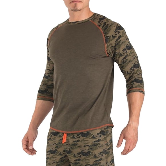 papi T-shirt de Baseball en Jersey Slub Camouflage pour Hommes