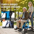 thumbnail image 3 of VEVOR Déambulateur 2 en 1 et Fauteuil de Transport pour Aînés, Déambulateur Roulant Pliant Fauteuil Roulant Combo et Repose-Pieds, Déambulateur en Aluminium Léger avec Poignée Ajustable, Roues Tout-Terrain, 300 Lb, Bleu, 3 of 9