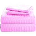 thumbnail image 1 of 1200 Thread Count 100% Egyptian Cotton 3-Piece Fitted Sheet ( 1 Fitted Sheet + 2 Pillow Covers) 27 Inches Deep Pocket Size Stripe Pattern, 1 of 4