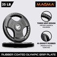 thumbnail image 3 of MAGMA Virgin Rubber 2-Inch Cast Iron Olympic Grip Plates, for Strength Training, Weightlifting, Muscle Toning, Weight Loss & Crossfit, 3 of 9