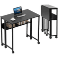 thumbnail image 1 of BeesClover Folding Desk Mobile Small Rolling Computer Desk,24.8 Inch Foldable Laptop Cart Table with Wheels,Portable Office Desk for Small Space Couch Bed,Easy Assembly, 1 of 8