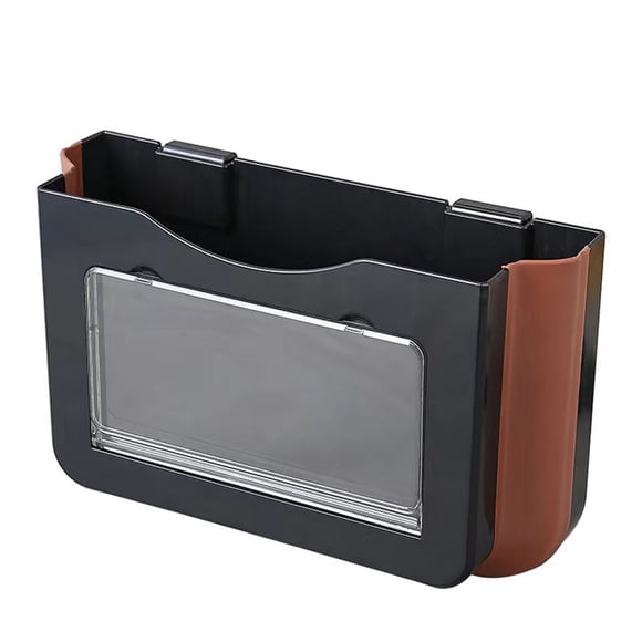 fastboy Foldable Car Trash Can Seat Back Waste Bin Space-saving Vehicle Clip Container Paper Storage Case Box Styling Interior Black 3
