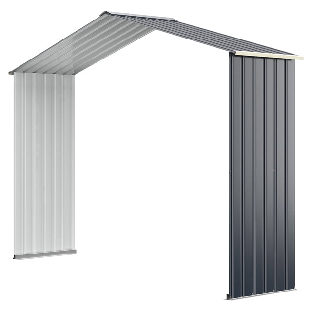 Costway Trousse d'Extension pour Remise de Rangement Extérieure pour Largeur de Remise de 9,1 Pi Gris
