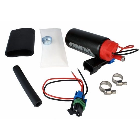 Aeromotive Fuel System Fuel Pump Electric 11569 340 Series; In Tank; Gas or E85 Fuel; 90 PSI Maximum; 340 Liters Per Hour; GM; With Sock Filter/Wiring Connector/Clamps/Rubber Grommet