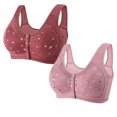thumbnail image 1 of Timegard 2pc Bras for Women Plus Size Comfy Convenient Front Closure Bras Full Coverage Seniors Bralette, 1 of 2