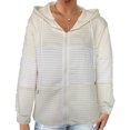 thumbnail image 1 of Lovzfmll Chandail à Capuchon Colorblock pour Femme, Manches Tombantes Chandail Décontracté Beige, P, 1 of 9