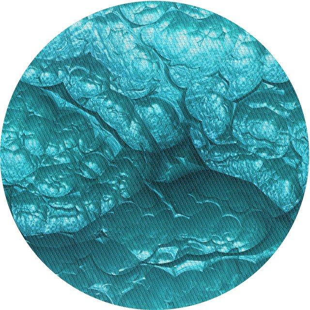 Ahgly Tapis Rond Lavable en Machine Intérieur Transitionnel Vert Cyan Foncé, 3 Pieds Rond