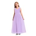 thumbnail image 3 of TTAO Robe en Chiffon Sans Manches Col en V Perles Mariage Demoiselle d'Honneur Soirée Bal Formel Lavande 14, 3 of 7
