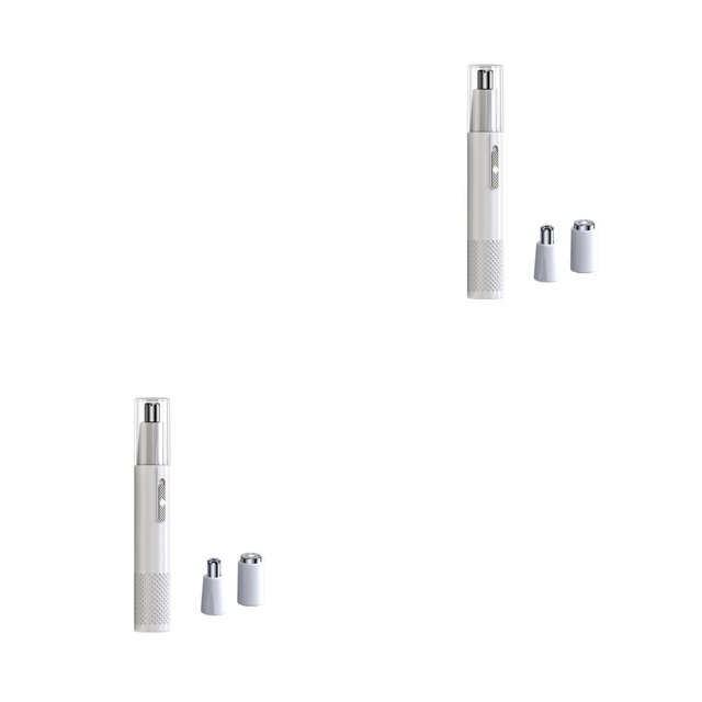 pitrice Tondeuse pour Poils du Nez, Tondeuse Rechargeable USB, Rasage, Retrait Automatique Sécuritaire, Ménage, Salle de Bain, Salon Professionnel, Blanc, Type 2, Ensemble de 2