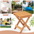 thumbnail image 3 of Costway Wood Folding Square Table & 2pcs Rocking Chair Set with Slatted Seat & Tabletop, 3 of 8