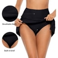 thumbnail image 3 of Women Swim Skirt Drawstrings Sides Swim Shorts Bathing Suit Skirted Swimsuit Bottom, 3 of 7