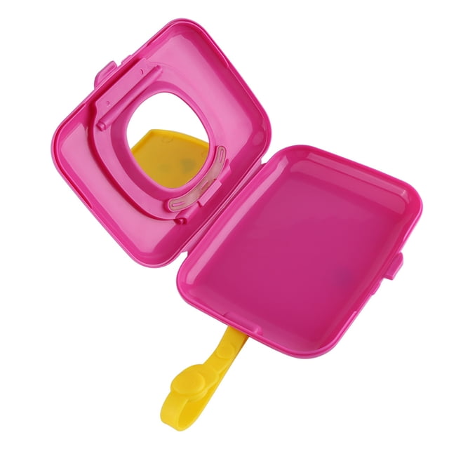 Boîte de Lingettes Humides Boîte de Lingettes Humides de Voyage Boîte de Mouchoirs Humides de Voyage Bébé Nourrisson Extérieur Poussette de Voyage Boîte de Lingettes Humides Étui Distributeur Rose&Jaune