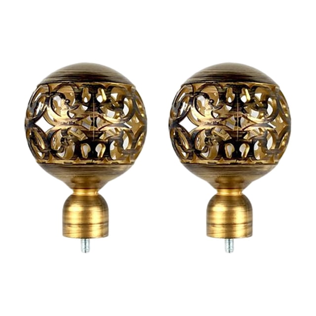 2 Pieces Hollow Curtain Rod Finials 3/4 inch Diameter Accessories for Office