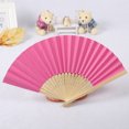 thumbnail image 2 of Rinsvye Solid Fan Folding Welcome Banners Party Wedding Hand Dance Paper Fans Held Silk Pattern Color Teal Paper Fans Tools & Home Improvement, 2 of 3