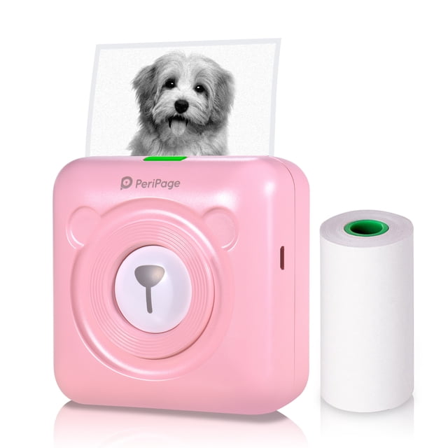 Riwcyla Pocket All,in,One Thermal Printer Wireless Picture Photo Label Memo Receipt Paper Printer AR Photo Function with USB Cable Support for Android iOS Smartphone Windows