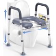 thumbnail image 1 of Toilet Seat Risers for Seniors Raised Toilet Seat with Handles &; Padded Seat  Adjustable Height &; Width  Elevated Toilet Seat for Elderly  Handicap  Fit Any Toilet, 1 of 7