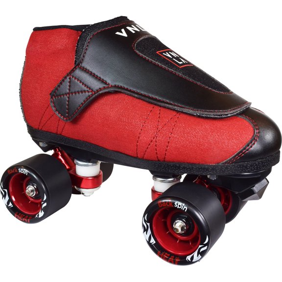 VNLA Patins Junior Code Rouge Jam pour Hommes et Femmes - Patins à Roulettes Unisexes pour Intérieur pour Tours et Jam Patinage - Rouge/noir (Hommes 7 / Femmes 8)