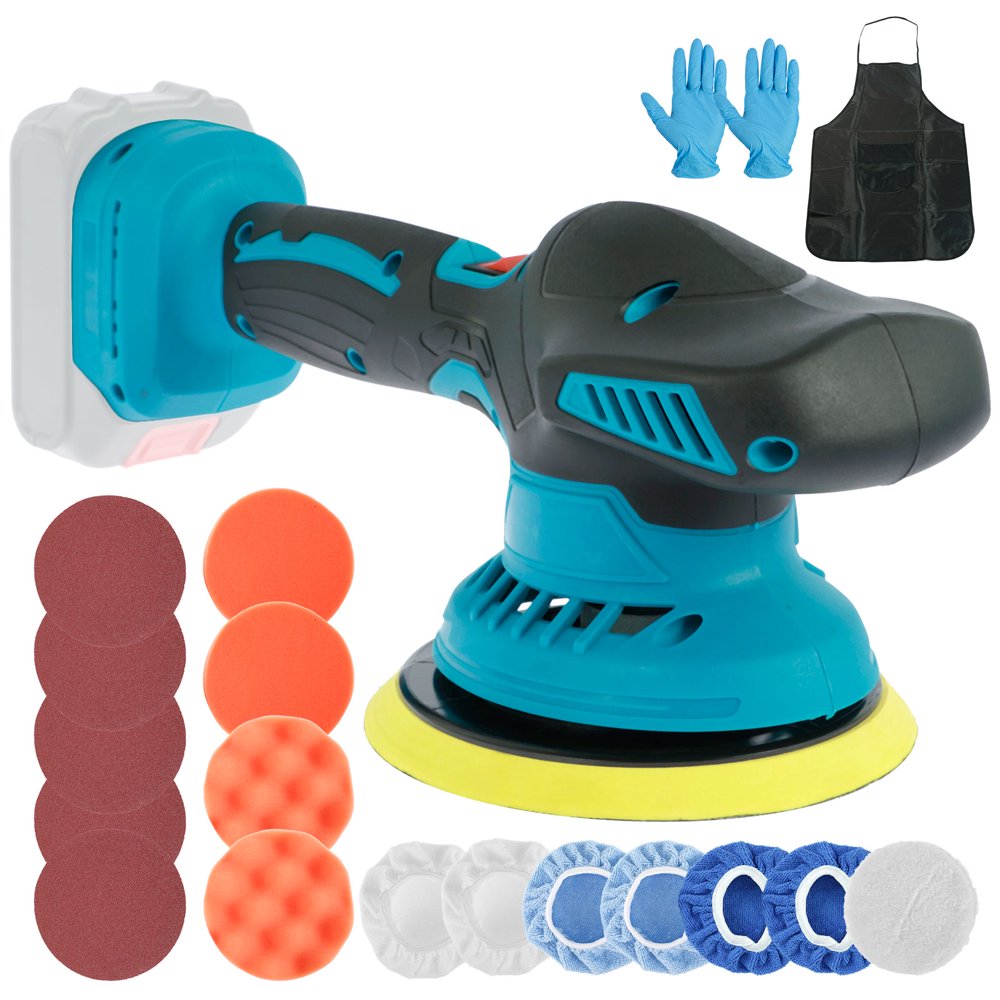 Buffer Polisher 21V Cordless Battery Powered Electric Polishing Machine with 6 Adjustable Speed Rechargeable Hand-held Car