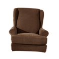 thumbnail image 4 of GUOOL 1 Ensemble Housse de Protection Extensible en Spandex pour Fauteuil à Oreilles Brun, 4 of 9