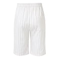 thumbnail image 5 of JDQJBZ Men's Casual Linen Shorts Stripe Print Drawstring Pocket 5 Inch Summer Shorts, 5 of 5