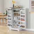 thumbnail image 2 of HOMCOM Armoire de Rangement de Garde-Manger de Cuisine avec Tablettes Ajustables Blanc Crème, 2 of 10