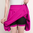 thumbnail image 2 of LNGOOR Jupe Patineuse Mini Plissée Extensible Décontractée pour Femmes avec Shorts Basique Polyvalente Taille Haute, 2 of 6