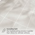 thumbnail image 2 of Bare Home Ultra-Soft Sheet Set - Premium 1800 Collection - Deep Pockets - 5-Pieces - Split King, Grid - Stone/White, 2 of 8