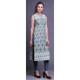 thumbnail image 3 of Bimba Tuniques Droites pour Femmes Imprimées Sans Manches Kurti Décontractée Robe Grande, 3 of 5