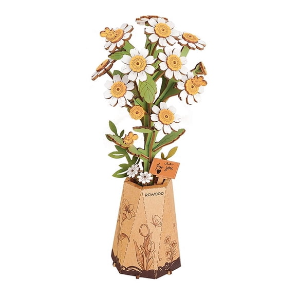 Rolife DIY 3D Wooden Flower Puzzle TW061 Chamomile Model Decoration