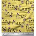 thumbnail image 1 of Soimoi Poly Georgette Fabric Floral Love Text Print Sewing Fabric Yard 42 Inch Wide, 1 of 5