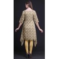 thumbnail image 3 of Bimba Kurta Orange pour Femmes et Horloge Ethnique Imprimée Asymétrique Hauts d'Été pour Femmes XSmall, 3 of 6