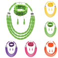 thumbnail image 2 of Femmes Multi-Couches Collier Perles de Mode Collier Choker avec Boucles d'Oreilles & Bracelet, 2 of 7