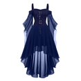 thumbnail image 1 of Robes Style Gothique pour Femmes Grande Taille Mode Robe Midi Corset Manches Longues Évasées Chiffon Fête Élégante, 1 of 5