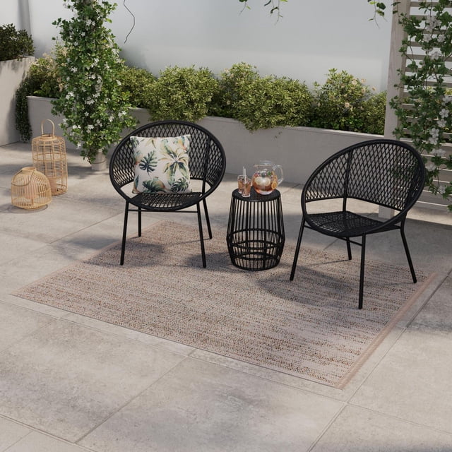HOMETRENDS 5 ft. x 7 ft. Multicolour Flatweave Outdoor Rug, Crete Mosaic