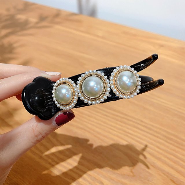 FcBaudy Hair Clips for Women,Hair Clips for Styling,Hair Clips for Girls Pearl Hair Clip Grasping Clip Hairpin Girl Disc Hair Clip Headdress Clip headgear