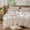 Striped Beige & White, variant on JOLUSERE 100% Organic Cotton Striped Duvet Cover King Set, 3-Piece Linen Like Textured Breathable Comforter Cover (Beige& White Classic Stripes)