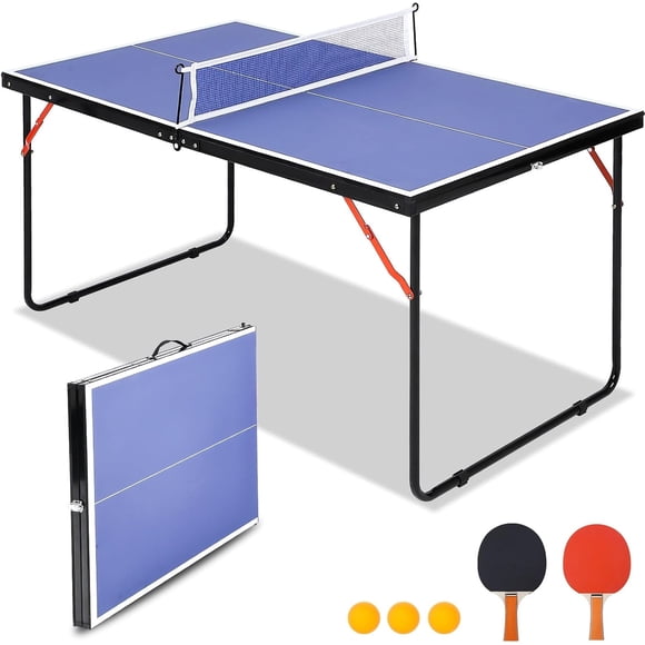 Outdoor Professional Tennis Tables for Adults/Teens, Indoor/Outdoor Portable Ping Pong Table Game with Net ,2 Table Tennis Paddles and 3 Balls,54 x 30 x 27 Inch