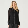 thumbnail image 1 of Devoted long sleeve cinched sheer blouse, 1 of 2