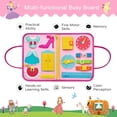 thumbnail image 4 of LivinVeluris Montessori Busy Board for Toddlers– Sensory Activity Board with Fine Motor Skills Toys– Educational Toy for Children– Learning Toys for 1-3 Year Old Boys & Girls –Pink Princess Design, 4 of 7