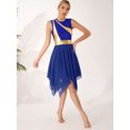 thumbnail image 3 of zdhoor Robe de Danse Maman et Moi Métallique Sans Manches Ballet Louange Moderne Lyrique Costume de Performance Bleu Royal P, 3 of 8