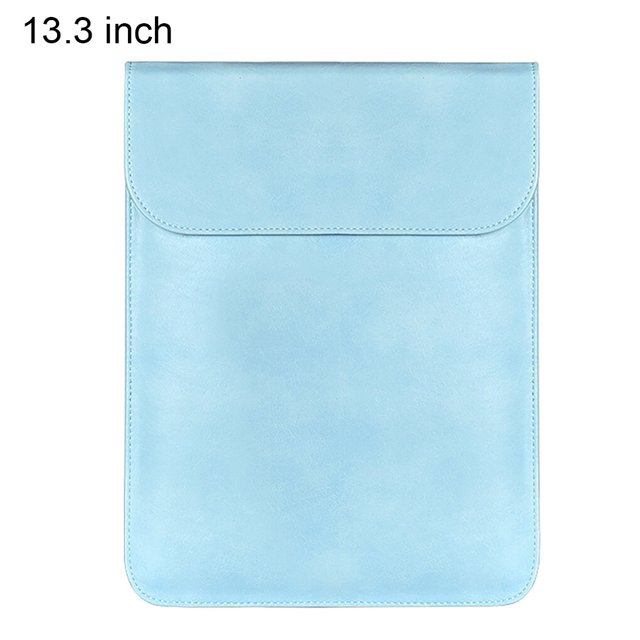 Housse d'Ordinateur Portable Imperméable en PU, Pochette de Rangement, Housse d'Ordinateur Portable, Sac pour Ordinateur Bloc-Notes, Housse d'Ordinateur Bloc-Notes de Remplacement pour MacBook, Bleu, 13,3 Pouces