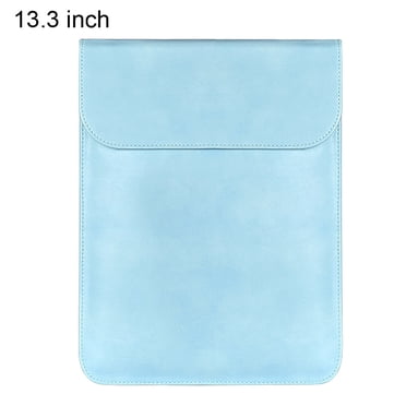 Housse d'Ordinateur Portable Imperméable en PU, Pochette de Rangement, Housse d'Ordinateur Portable, Sac pour Ordinateur Bloc-Notes, Housse d'Ordinateur Bloc-Notes de Remplacement pour MacBook, Bleu, 13,3 Pouces