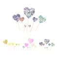 thumbnail image 2 of 7pcs/set Cake Topper Heart Shape Wedding Birthday Cake Simple topper cake top decor Design Paper Top Flag Decoration, Pink, 2 of 7