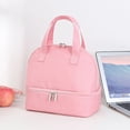 thumbnail image 2 of Insulated Lunch Bag for Women and Men, Double Layer Cooler Tote with Aluminum Foil Lining, 9.44 in x 9.05 in x 5.9 in, Polyester Fabric, 2 of 9