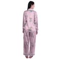 thumbnail image 3 of Moomaya Ensemble de Pyjama à Manches Longues et Shorts pour Femmes, Pyjama en Satin à Boutons pour Femmes, 3 of 6